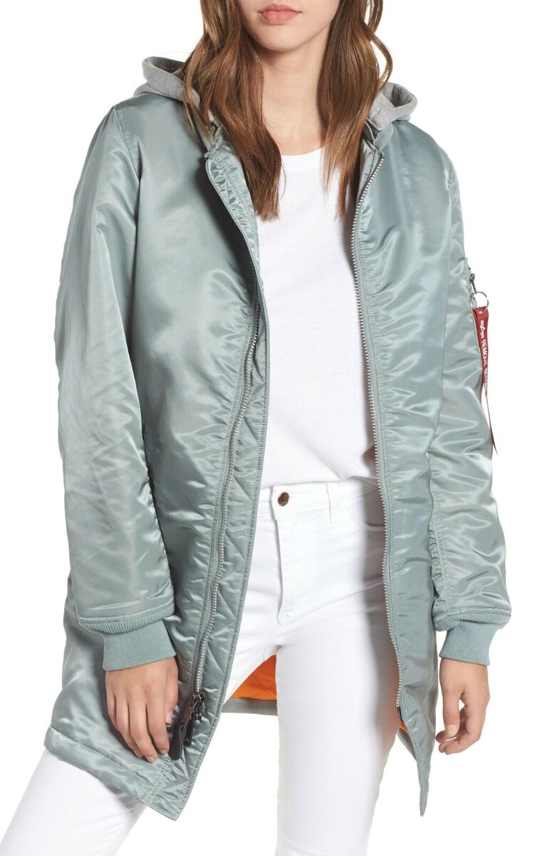 ALPHA INDUSTRIES Womens Ma-1 Natus Long Flight Jacket -Small, Medium -  Available | eBay