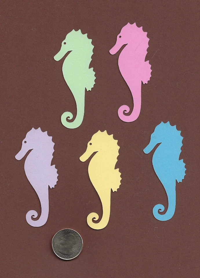 Troquelados de caballito de mar, 2-3/4 x 2-1/2 - 15 piezas - CUALQUIER COLOR - Troquelados de playa Foto 3 de 3