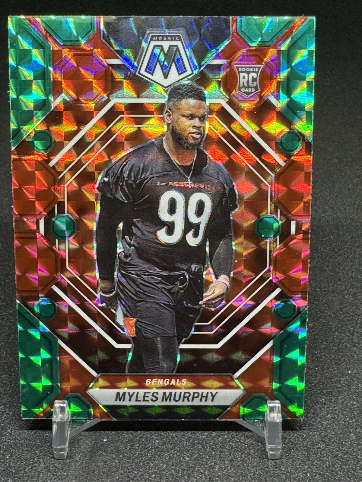 2023 Panini Mosaic Myles Murphy RC Rookie Red/Green Choice Fusion #351 Bengals