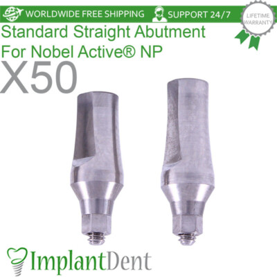50x Dental Prosthetic 3.6mm Conical Connection Narrow Platform (NP) Hex 2.25mm
