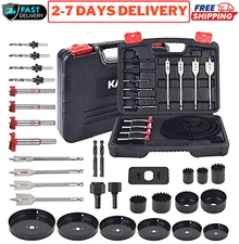 3/4" - 6" Hole Saw Kit Premium Carbon Steel Saw Blades Plywood Wood Drill Bits