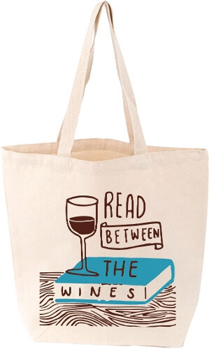 Read Between the Wines Tote (LoveLit Button Assortment) by Gibbs Smith