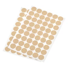 21mm Dia PVC Self Adhesive Screw Hole Cover Stickers Khaki 4 Sheet/216pcs