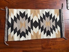 Hand Woven Native American Navajo Wool Rug 38" X 20" in Great Condition
