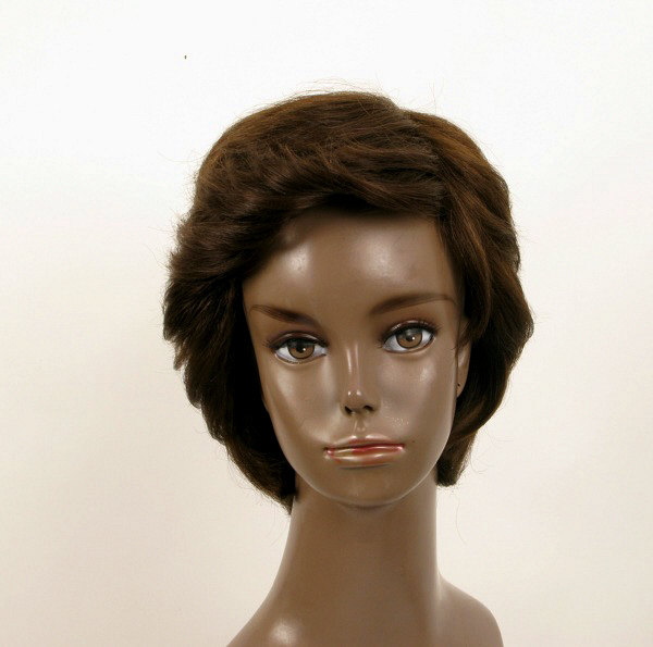 Perruque Afro 100% Cheveux Naturels - Châtain - Court - Style Libre Et Naturel Pour Femme