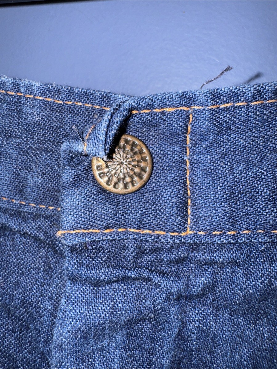 28 X 28 Cotton Denim Blue Jeans Vintage 1960 USA #42 Talon Zip