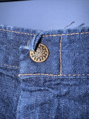 28 X 28 Cotton Denim Blue Jeans Vintage 1960 USA #42 Talon Zip