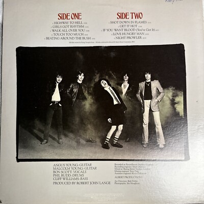 AC/DC Highway to Hell 1979 Vinyl LP Album SD 19244 Atlantic Stereo
