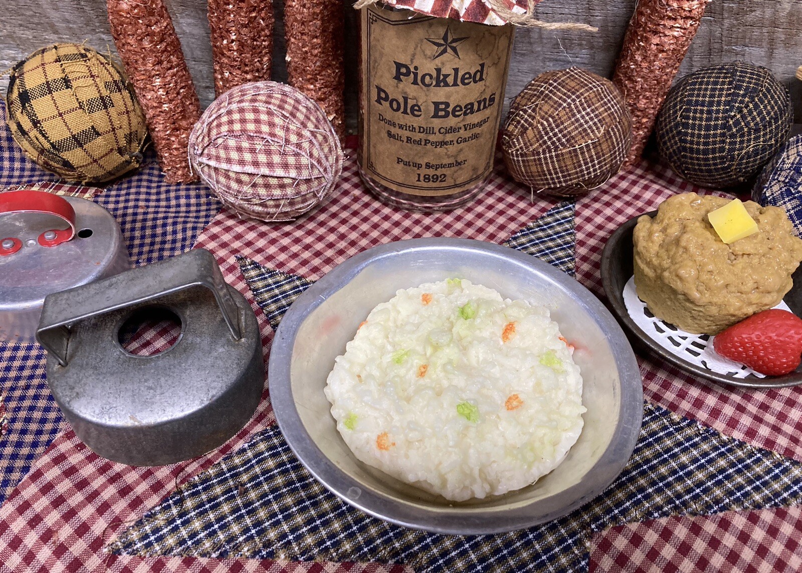 Primitive Farmhouse Kitchen Display Realistic Fake Faux Food COLE SLAW ...