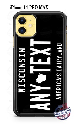 Wisconsin Auto License Plate BlkWht Phone Case For iPhone 14 Samsung A13 Google