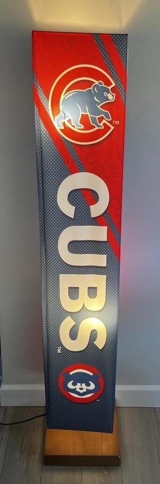 "Lámpara de pie The Bradford Exchange Chicago Cubs tela de 4 lados 60""" Foto 4 de 4