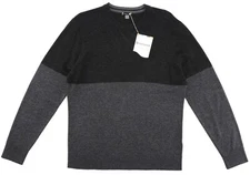 SmartWool L41415 Men's Sparwood Colorblock Gray & Black Crew Sweater Size XL