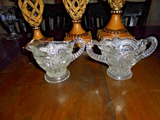 VINTAGE IMPERIAL PRESSED CUT GLASS CREAM & SUGAR BOWL SET