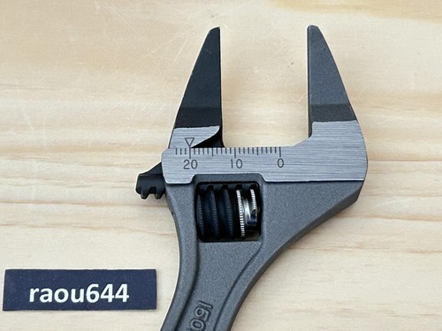 TOP HT-150B THIN JAW ADJUSTABLE WRENCH BENT TYPE (168mm) made in Japan - Picture 10 of 24