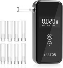 Breathalyzer, 2026 Digital Alcohol Breathalyzer Tester, Portable 8 mouth pieces