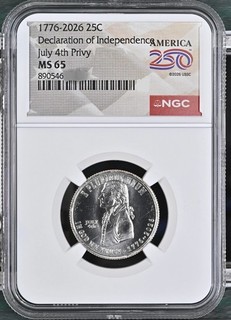 1776 2026 4th July Privy Mark Declaration of Independence NGC MS65 Presale