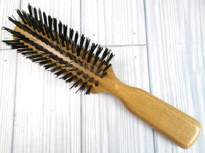 Vintage Hair Brush Wood Stiff Bristle Professional Wooden 8'' Burmax ? H1