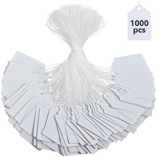 Price Tags with String Attached, 1000pcs White Marking Merchandise Strung Wri...