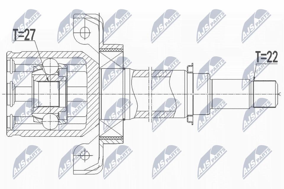 NTY Drive Shaft Joint Set NPW-ME-107 For Mercedes-Benz Front Axle Right
