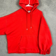 Athleta Sweatshirt Womens Medium Red Hoodie Stretch Long Sleeve Pullover EUC