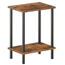 HOOBRO End Table, Small Side Table, Nightstand with 2-Layer Storage Shelves, Sof