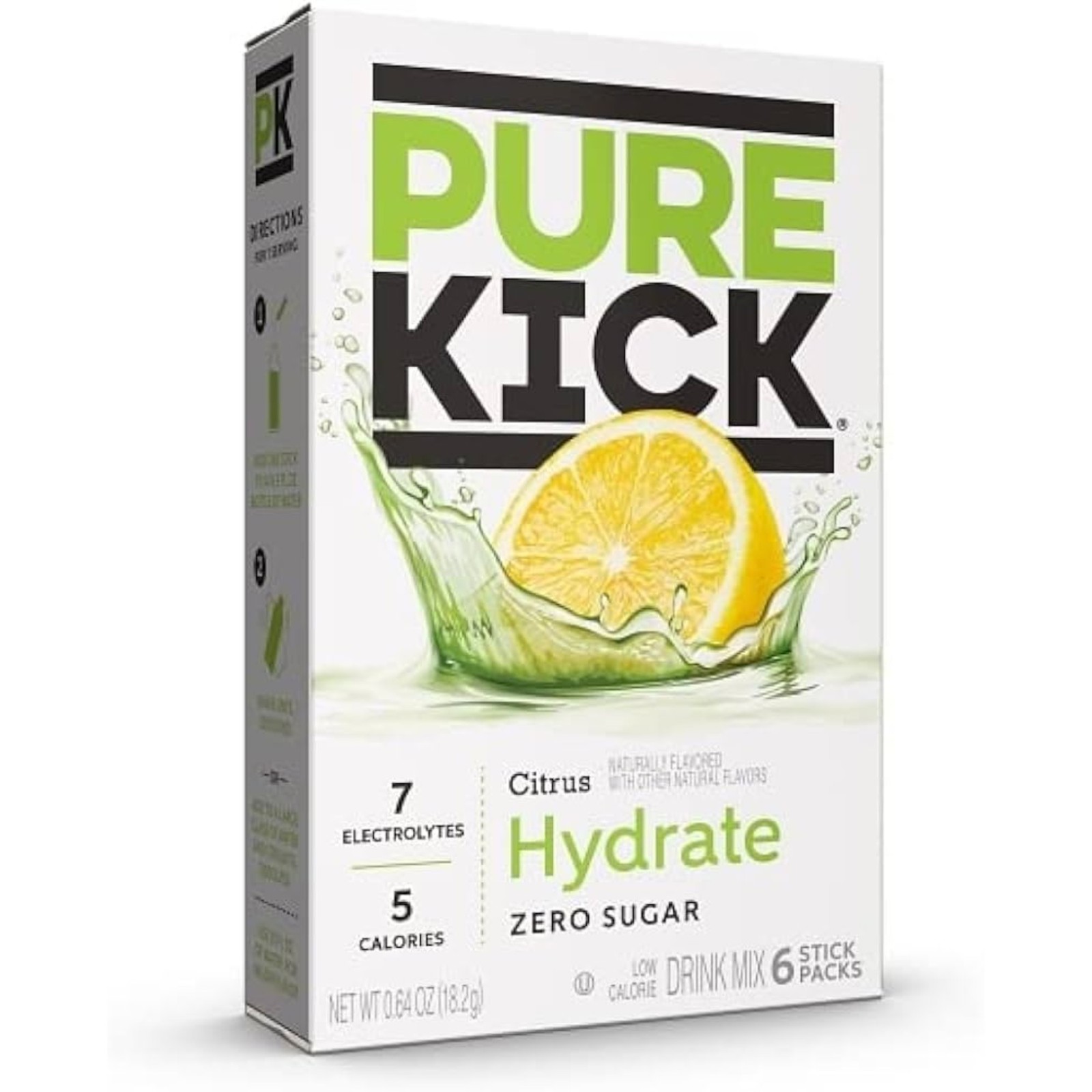 6x Packs Pure Kick Citrus Hydrate 6ct Drink Water Mix Singles Go