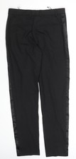 Mens UK Size 32 Zara Slim Fit Dress Pants Black Trousers
