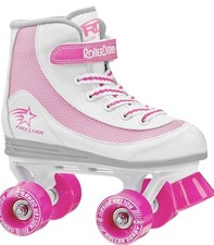 Roller Derby Firestar Girls Youth Roller Skates Pink . Includes a pink helmet.