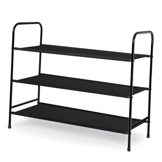 3 Tier Free Standing Shoe Rack, Shoe Organizer for Closet,Metal Shoe Storage