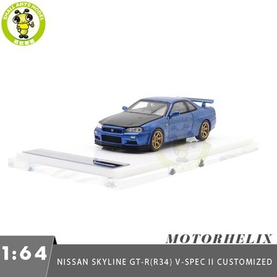 1/64 Motorhelix Nissan Skyline GT-R (R34) V-Spec ll Diecast Modellauto
