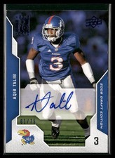 2008 Upper Deck Draft Edition Autographs Blue Aqib Talib Auto 1/75 Kansas