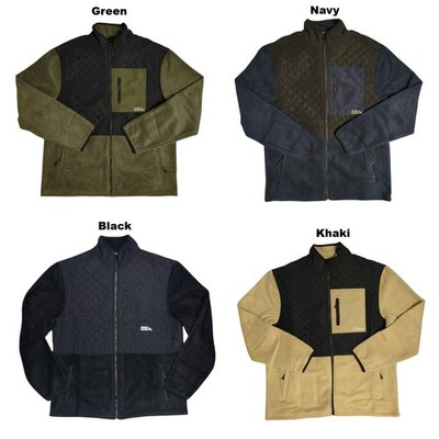 Eddie Bauer Men's Mixed Media Regular Fit Full Zip Fleece Jacket