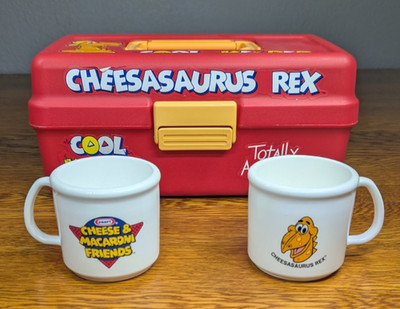 Vintage Kraft Mac & Cheese Cheesasaurus Rex Cool Keeper & Mugs Mac & Cheese