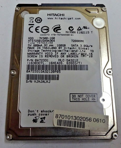 HITACHI *HTS725016A9A364* 160 GB * SATA HDD Notebook 2,5 Zoll #NFP1679