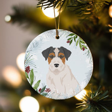 Jack Russell Terrier Dog Metal Christmas Ornament 2.75in Multiple Colors 