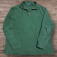 Polo Ralph Lauren Men's Quarter Zip Cotton Pullover Sweatshirt Green Size XL