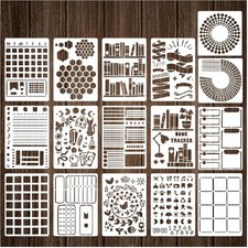 16 Journal Stencils for Dotted Planner, DIY Drawing Templates Kit