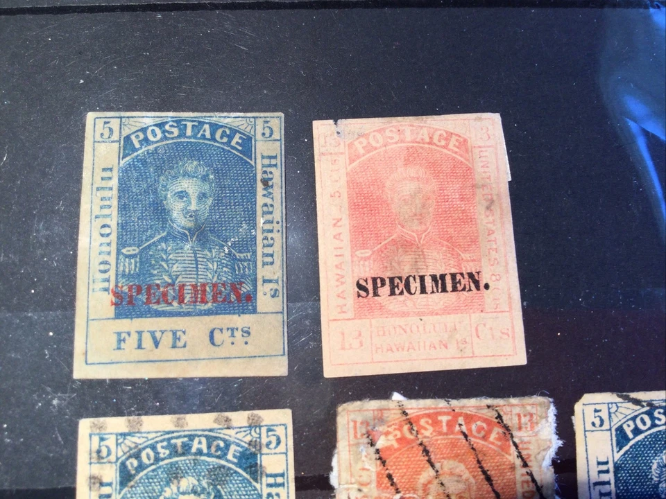 Hawaii 13ct and 5ct 1853-1889 ex Exhibit of ￼￼early HI  Stamps + Forgeries - Image 3 of 4