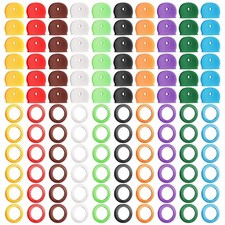 120 Pieces Key Caps Tags Set Plastic Identifier Coding Rings 10 Assorted Colo...