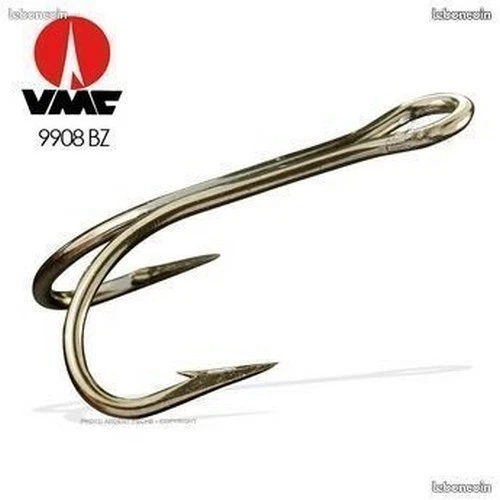 STOCK NEUF : 100 Hameçons Doubles VMC 9908 N°6 - Pêche à Vif et Autres Leurres - Photo 2/4