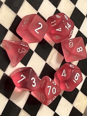 Chessex set frosted pink rpg ad&d dice 011126@
