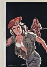 Gouache Jef de Wulf couverture de "Haine au sommet" 1964 espionnage pin up