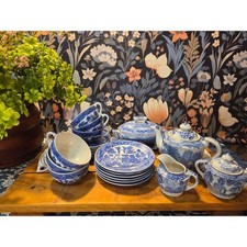 Vintage 1950s Blue Willow Fine China Childrens PlayTea Set of 26 Pieces