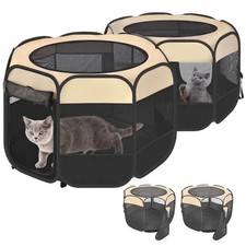 2-in-1 Pop Up Cat Playpen, Detachable into 2 Separate Pens, Assembly-Free Por...