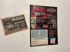 Vintage 1982 Motor Trend ‘WIN A DELOREAN’ sweepstakes print ad.w/card