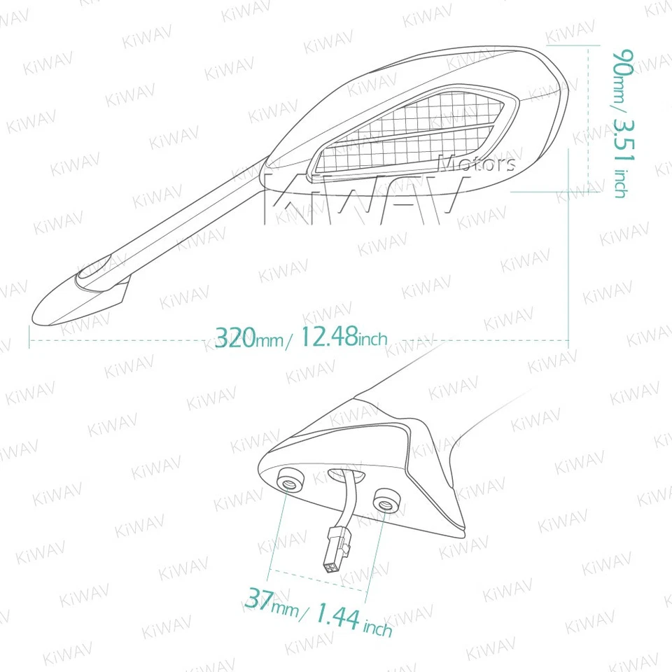 Espejo retrovisor negro OE repuesto #523S0281A se adapta a Ducati 1199 Panigale S ABS '13 x1 diestro Foto 2 de 4