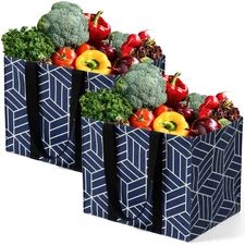 2 Pack Reusable Grocery Bags Foldable Shopping Basket Daily Utility Storage