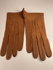 Vintage Men's 9 Soft Leather Gloves Color Light Brown Size S