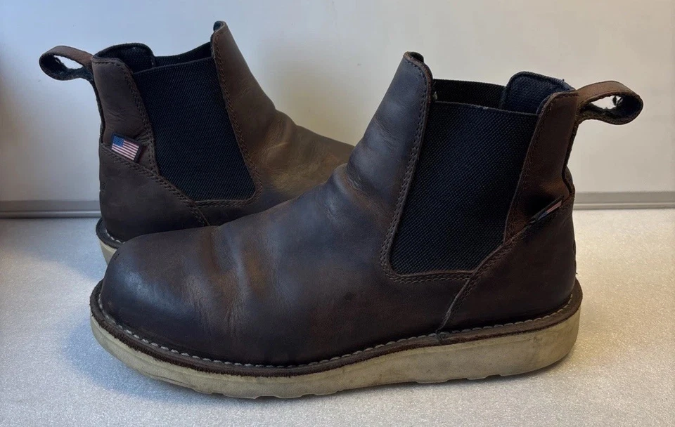 Botas de cuña DANNER Bull Run Chelsea marrón frotado con aceite EE. UU. 15481 para hombre talla 11,5 EE Foto 3 de 4