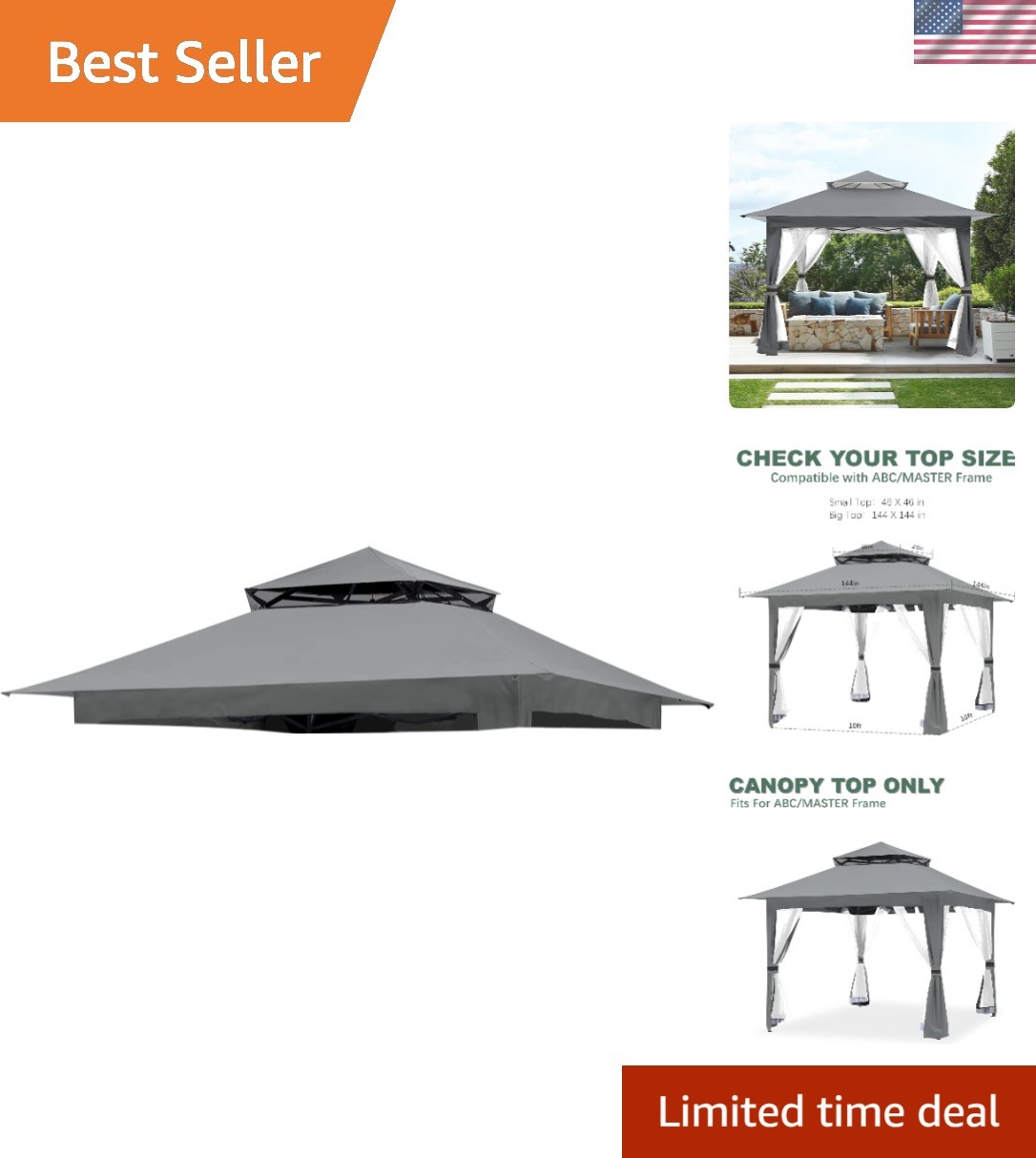 For Abc 13x13 Pop Up Gazebo, Perfect Fit & Easy Installation